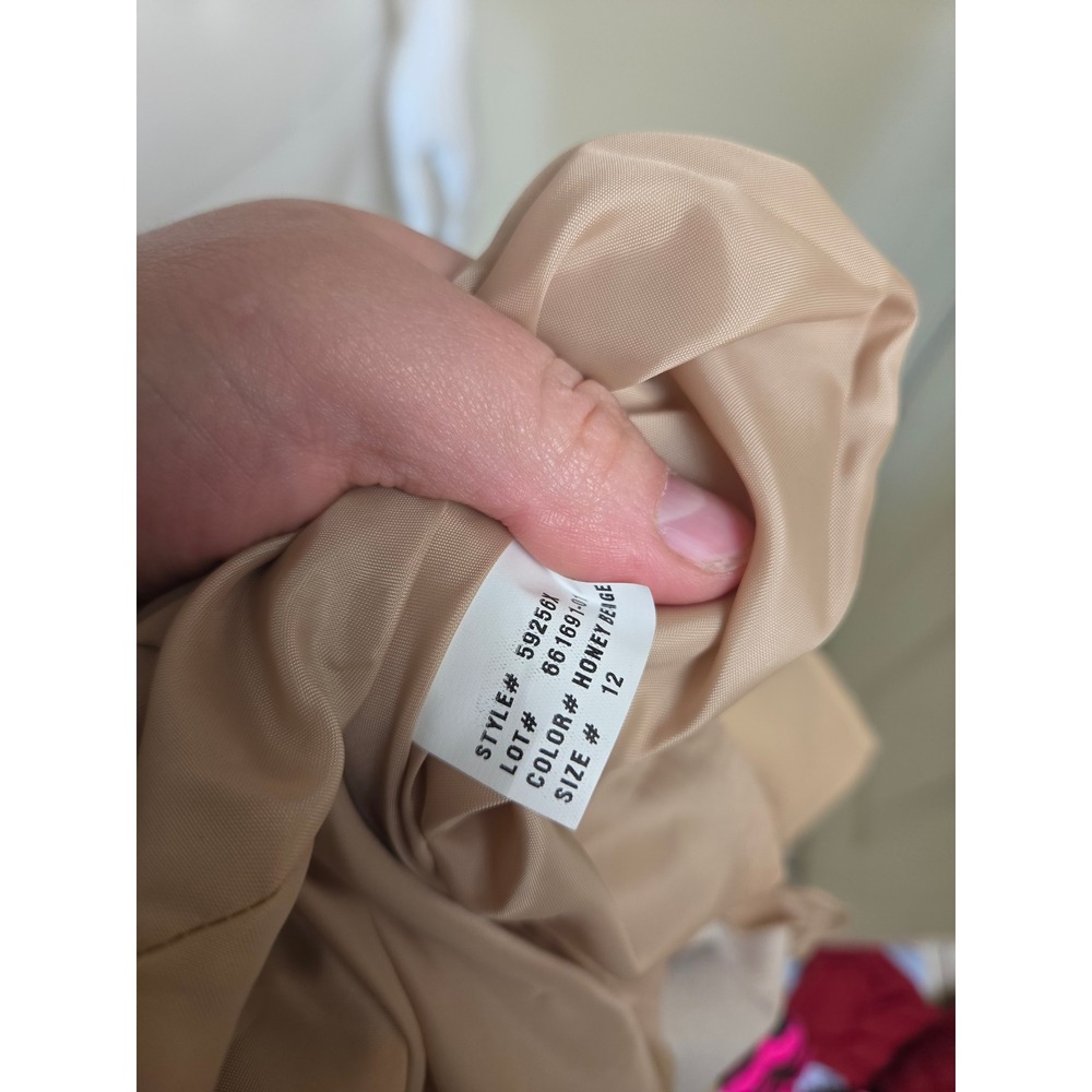 y2k Victorias Secret Wool Trench Coat Honey Beige Belted Double Breasted 12 - Picture 4 of 16